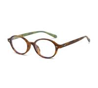 QGGNMGT Ovale Damen-Sonnenbrille mit Retro-Nieten, Brillengestell für Herren (Leopard, klar)