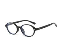 QGGNMGT Ovale Damen-Sonnenbrille mit Retro-Nieten, Brillengestell für Herren (schwarz, klar)