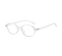 QGGNMGT Ovale Damen-Sonnenbrille mit Retro-Nieten, Brillengestell für Herren (transparent klar)