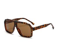 QGGNMGT Retro Herren Sonnenbrille Mode Farbverlauf Damen Luxus Sonnenbrille UV400 Outdoor Autofahren (Leopardentee)