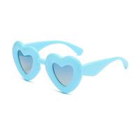 QGGNMGT Retro Herzförmige Candy Color Damenmode Sonnenbrille UV400 Herren Spiegel Farbverlauf (Blau Blau Gelb)