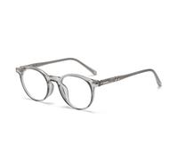 QGGNMGT Retro-Sonnenbrille, klassisch, rund, für Damen, klare Gläser, Brillengestell, modische Nieten, Herrengestell (grau)