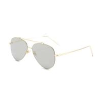 QGGNMGT Retro-Sonnenbrille ohne Rand, Herren und Damen, Vintage, verspiegelt, UV400-Schutz (Gold)