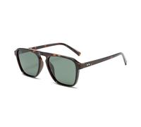 QGGNMGT Retro-Sonnenbrille UV400 (Bernsteinfarbenes Dunkelgrün)
