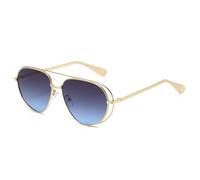 QGGNMGT Retro-Sonnenbrillen für Damen und Herren, ideal für Reisen, Shopping und Freizeit, mit durchbrochenem Metalldesign, UV-Schutz 400 (Gold, Grau, Blau)