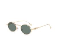 QGGNMGT Sonnenbrille Herren Damen Retro Runde Sonnenbrille Street Fashion Cool Shades UV400 (Braun)