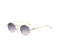 QGGNMGT Sonnenbrille Herren Damen Retro Runde Sonnenbrille Street Fashion Cool Shades UV400 (Goldverlauf Grau)