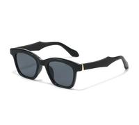 QGGNMGT Trendige Retro-Sonnenbrille für Damen und Herren, UV400-Schutz, klassischer Sonnenschutz, Freizeitbrille, Fahrbrille (Schwarz)