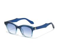 QGGNMGT Trendige Retro-Sonnenbrille für Damen und Herren, UV400-Schutz, klassischer Sonnenschutz, Freizeitbrille, Fahrbrille (Blau)