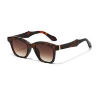 QGGNMGT Trendige Retro-Sonnenbrille für Damen und Herren, UV400-Schutz, klassischer Sonnenschutz, Freizeitbrille, Fahrbrille (Leopard DoubleTea)