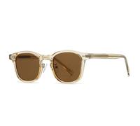 QGGNMGT Trendige Retro-Sonnenbrille im Streetstyle, künstlerisch, moderner Charme (Beige)