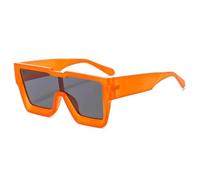 QGGNMGT Übergroße einteilige Sonnenbrille, modische große Fassungen, Herrenbrille, Damenbrille, UV400 (C2 Orange-Schwarz)