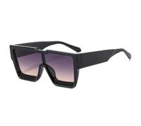 QGGNMGT Übergroße einteilige Sonnenbrille, modische große Fassungen, Herrenbrille, Damenbrille, UV400 (C6 Schwarz-Grau Braun)