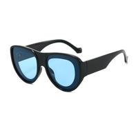 QGGNMGT Übergroße Hip-Hop-Sonnenbrille mit Schilddesign für Damen, modischer Retro-Stil, großer Rahmen, UV-Schutz 400, Unisex (Schwarz/Blau)