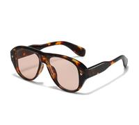 QGGNMGT Vintage Cat-Eye-Sonnenbrille für Damen und Herren, schwarzer Retro-Rahmen, UV400-Sonnenschutz, modische Sonnenbrille im Streetwear-Stil (20315Leopard Frame P)