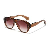 QGGNMGT Vintage Cat-Eye-Sonnenbrille für Damen und Herren, schwarzer Retro-Rahmen, UV400-Sonnenschutz, modische Sonnenbrille im Streetwear-Stil (20315tea frame doubl)