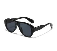 QGGNMGT Vintage Cat-Eye-Sonnenbrille für Damen und Herren, schwarzer Retro-Rahmen, UV400-Sonnenschutz, modische Sonnenbrille im Streetwear-Stil (20315Black frame gra)