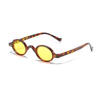 QGGNMGT Vintage Kleine Ovale Sonnenbrille Damen Mode Nieten Brillengestell Brille (9)