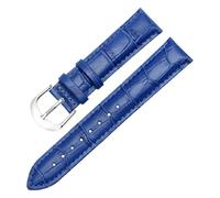 Qgsaghty 10mm-22mm multifunktionales Lederarmband mit Schnellverschlussfunktion, wasserdichtes Rindsleder, silberne Dornschließe, Dunkelblau, 20mm