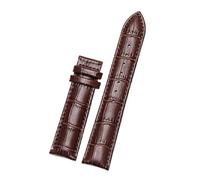 Qgsaghty Doppelseitiges Rindsleder-Uhrenarmband, 8mm-20mm, universelles Leder-Uhrenarmband, ohne Schnalle, Braun, 21x18mm