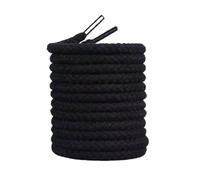 Qgsaghty Gewebte runde Schnürsenkel für Damen und Herren in den Längen 100/120/140/160cm, Schwarz, 140cm