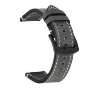 Qgsaghty Leder-Schnellverschluss-Uhrenarmband, 18/19/20/21/22/24mm, Crazy Horse-Leder-Uhrenarmband für Damen und Herren, Grau, 19mm