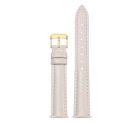 Qgsaghty Leder-Uhrenarmband, 10mm-22mm, Herren- und Damen-Uhrenarmband aus Rindsleder, Uhrenkette, goldene Dornschließe, Beige, 10mm