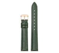 Qgsaghty Leder-Uhrenarmband für Damen, 10/12/13/14/15/16/17/18/20/22mm, Uhrenzubehör, Roségold-Dornschließe, Grün, 13mm