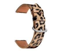Qgsaghty Leder-Uhrenarmband, Schnellverschluss, 20mm, 22mm, Leder-Uhrenarmband für Damen, Ersatz-Uhrenarmband, Leopard 14 Silber, 20mm