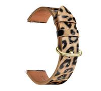 Qgsaghty Leder-Uhrenarmband, Schnellverschluss, 20mm, 22mm, Leder-Uhrenarmband für Damen, Ersatz-Uhrenarmband, Leopard 14 Gold, 20mm