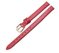 Qgsaghty Ultradünnes, weiches Leder-Uhrenarmband, 6mm-20mm, mehrere Farben, Damen-Uhrenarmband, einfarbiges Uhrenarmband, Rot, 13mm
