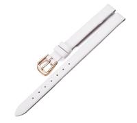 Qgsaghty Ultradünnes, weiches Leder-Uhrenarmband, 6mm-20mm, mehrere Farben, Damen-Uhrenarmband, einfarbiges Uhrenarmband, Weiß, 9mm
