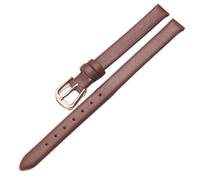 Qgsaghty Ultradünnes, weiches Leder-Uhrenarmband, 6mm-20mm, mehrere Farben, Damen-Uhrenarmband, einfarbiges Uhrenarmband, Braun, 8mm