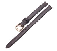 Qgsaghty Ultradünnes, weiches Leder-Uhrenarmband, 6mm-20mm, mehrere Farben, Damen-Uhrenarmband, einfarbiges Uhrenarmband, Dunkelbraun, 6mm