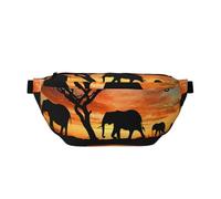 QGWDYYJQ Afrikanischer Elefant bedruckte Umhängetasche Hüfttasche Reisetasche, Schwarz , Einheitsgröße