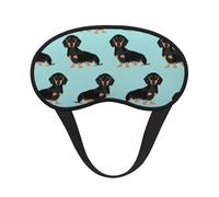 QGWDYYJQ Dackel Weiner Haustier-Schlafmaske, bedruckt, Verdunkelung, weiche Augenmaske, Schlafhilfe, Augenmaske