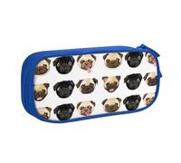 QGWDYYJQ Federmäppchen mit Mops-Motiv, tragbar, Schwarz / Gelb, blau, Einheitsgröße, Münztasche