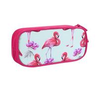 QGWDYYJQ Federmäppchen, Motiv: rosa Flamingos, Schreibwarenetui, tragbarer Organizer, rose, Einheitsgröße, Münztasche