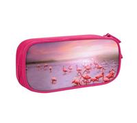 QGWDYYJQ Federmäppchen, Motiv: rosa Flamingos, Schreibwarenetui, tragbarer Organizer, rose, Einheitsgröße, Münztasche