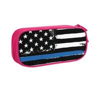 QGWDYYJQ Federmäppchen, Retro-Stil, Blau, dünne Linie, USA-Flagge, bedruckt, Schreibwaren-Etui, tragbarer Organizer, rose, Einheitsgröße, Münztasche