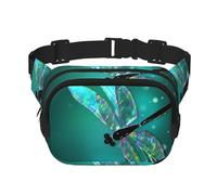 QGWDYYJQ Galaxy Animal Libelle Printed Square Double Layer Waist Bag Waist Pack Travel Bag, Schwarz , Einheitsgröße