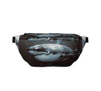 QGWDYYJQ Great White Shark Printed Crossbody Waist Pack Waist Bag Travel Bag, Schwarz , Einheitsgröße