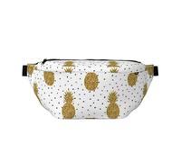 QGWDYYJQ Gürteltasche mit goldfarbenem Glitzer-Ananas-Aufdruck und Früchten, Schwarz , Einheitsgröße