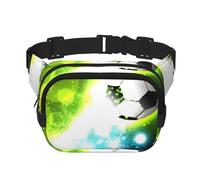 QGWDYYJQ Hüfttasche, Motiv: cooler Fußball-Druck, quadratisch, doppellagig, Reisetasche, Schwarz , Einheitsgröße