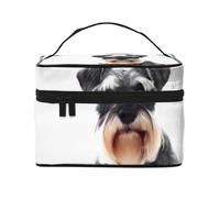 QGWDYYJQ Kosmetiktasche mit Schnauzer-Aufdruck "Well-Behaved Schnauzer", Make-up-Tasche, Reise-Kulturbeutel