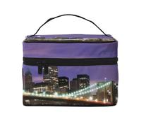 QGWDYYJQ New York Night bedruckte Kosmetiktasche, Make-up-Tasche, Reise-Kulturbeutel