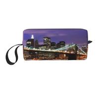 QGWDYYJQ New York Night bedruckte Make-up-Tasche, kleine Aufbewahrungstasche