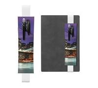 QGWDYYJQ New York Night bedrucktes Leder-Stifthalter, Lesezeichen, Bleistifttasche, weiß, Einheitsgröße, Münztasche