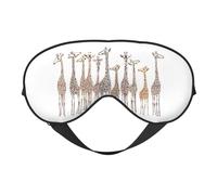 QGWDYYJQ Niedliche Cartoon-Giraffen-bedruckte weiche Augenmaske, Schlafhilfe, Augenmaske, Reise-Schlafmaske