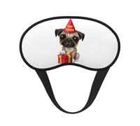 QGWDYYJQ Niedliche Schlafmaske mit Mops-Motiv, bedruckt, weiche Augenmaske, Schlafhilfe, Augenmaske